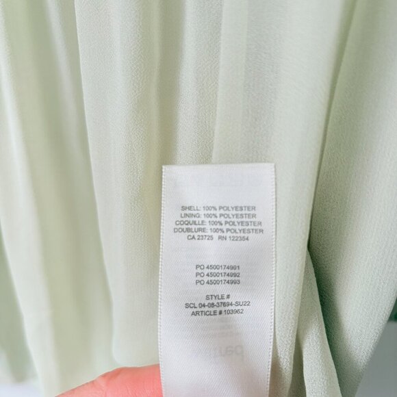 Aritzia Wilfred Pleated Chiffon Prophecy Dress Light Pastel Green Size Small - Picture 6 of 8